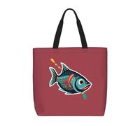 pojknbv Fish With A Lure Print Extra Large Organizer Bag Leggero Riutilizzabile Spalla Tote Shopping Viaggi Spiaggia