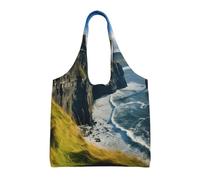 pojknbv Ireland Outdoors County Clare The Cliffs Print Extra-Large Canvas Tote Bag Riutilizzabile Quotidiano Shopping Spiaggia Viaggi Weekend Fughe
