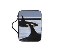 pojknbv Killer Whales Swim along Print Bibbia Storage Bag Scripture Holder Religiosa Chiesa Accessorio Viaggio Devozionale