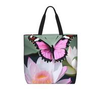 pojknbv Pink Butterfly 1 Print Extra Large Organizer Bag Leggero Riutilizzabile Spalla Tote Shopping Viaggi Spiaggia
