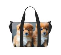 pojknbv Pomeranians Cuccioli e Point 1 Stampa Versatile Mano Borsa Da Viaggio Business Weekend Tote Borsa A Tracolla Accessorio Quotidiano