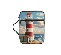 pojknbv The Seaside Lighthouse Print Bibbia Storage Bag Scripture Holder Religiosa Chiesa Accessorio Viaggio Devozionale