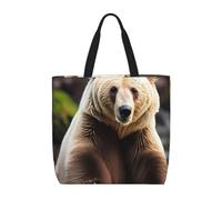 pojknbv White Bear Brown Bear Print Extra Large Organizer Bag Leggero Riutilizzabile Spalla Tote Shopping Viaggi Spiaggia
