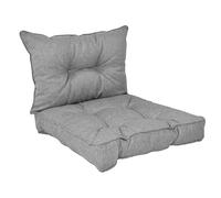 POKAR Cuscini per Divano Cuscini Sedie Cuscino da Giardino Set di 2 (1x Cuscino seduta 40x40x10 cm + 1x Cuscino schienale 50x40x10 cm), Grigio
