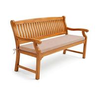 POKAR Cuscino per Panca 140x50 cm | Sfoderabile con Lacci Antiscivolo | Seduta per Panchina, Panca da Giardino, Dondolo, Sedia | Interno ed Esterno | OEKO-TEX | Prodotto nell'UE | Beige