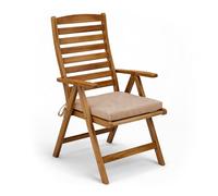 POKAR Cuscino per Panca 50x50 cm | Sfoderabile con Lacci Antiscivolo | Seduta per Panchina, Panca da Giardino, Dondolo, Sedia | Interno ed Esterno | OEKO-TEX | Prodotto nell'UE | Beige