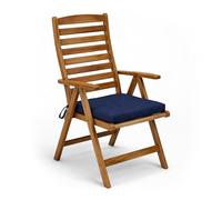 POKAR Cuscino per Panca 50x50 cm | Sfoderabile con Lacci Antiscivolo | Seduta per Panchina, Panca da Giardino, Dondolo, Sedia | Interno ed Esterno | OEKO-TEX | Prodotto nell'UE | Blu Scuro