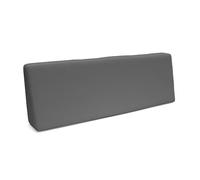 POKAR Cuscino-schienale 120x40cm per Divano da Giardino Idrorepellente, fodere asportabile e lavabile, Spalliera per Bancali, schiuma fredda, senza Pallet, Grigio