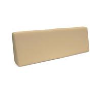 POKAR Cuscino-schienale 120x40cm per Divano da Giardino Idrorepellente, fodere asportabile e lavabile, Spalliera per Bancali, schiuma fredda, senza Pallet, beige