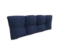 POKAR Cuscino-schienale Imbottito 120x40cm per Divano da Giardino, fodere asportabile e lavabile, Spalliera per Bancali, Interno ed Esterno, DYI - fai da te, senza Pallet, blu scuro