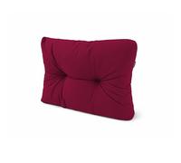 POKAR Cuscino-schienale Imbottito laterale 60x40cm per Divano da Giardino, fodere asportabile e lavabile, Spalliera per Bancali, Interno ed Esterno, DYI - fai da te, senza Pallet, Rosso Scuro