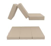 POKAR Materasso Pieghevole da Campeggio Materassino Materasso Auto Lettino da Viaggio Letto da Campeggio 140 x 195 x 15 cm, Beige