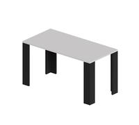POKAR Mesa De Comedor, Tavolo da Pranzo, Tavolo Cucina, Scrivania con Nero Gambe per Tavolo e Piano del Tavolo da 2,5 cm, Bianco, 120 x 80 x 75 cm