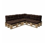 POKAR Set di 8 Cuscini per Pallet in Velluto a Coste: 3x Seduta 120x80 + 3x Schienale 120x40 + 1x Laterale + 1x Decorativo | Cuscini Trapuntati per Bancali e Divano da Giardino | Made in EU | Marrone