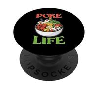 Poke Is Life Vesti di amanti del cibo di pesce crudo PopSockets PopGrip Adesivo