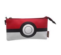 Pokémon Astuccio Pokeball tripla 5 scomparti Bianco e Rosso Prodotto ufficiale