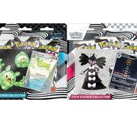 POKEMON 2x Collezione con Adesivi - Luce Nera Fuoco Bianco ITALIANO blister
