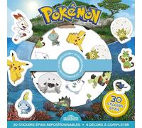 Pokémon: 30 stickers épais repositionnables, 4 décors à compléter