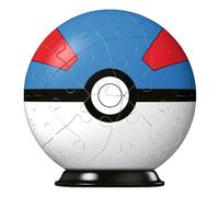 RAVENSBURGER - 3D PUZZLE POKÉMON POKÉBALL BLU E ROSSA, 54 PEZZI, 6+ ANNI