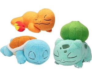 Pokémon 5" Sleeping Squirtle, Charmande, Bulbasaur Starter Plush 3-Pack - Officially Licensed - Authentic Soft Stuffed Animal Toy Figure Set - Easter Basket Stuffer Gift for Kids, Boys, Girls - 2+