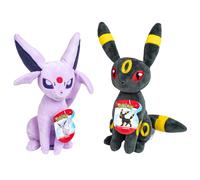 Pokemon 8 """" Espeon & Umbreon Plush 2 -Pack - Officialmente Licensed - Eevee Evolution Polled Animal Toy - Ottimo regalo per ragazzi per ragazzi fan