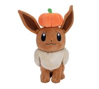 Pokemon 8In Seasonal Plush Eevee W/ Pumpkin Accy NUOVO