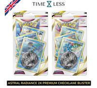 Pokemon ASTRAL RADIANCE 2X BLISTER PREMIUM CHECKLANE Lucentezza Siderale Promo