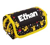 Pokemon - Astuccio portamatite personalizzato per bambini - Astuccio per matite per la scuola - regalo personalizzato per ragazzi e ragazze, rosso e giallo e durevole, giallo, Set di cartella