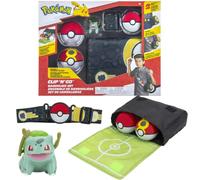 Pokemon Bandolier Clip N Go Cintura Set Bulbasaur & Pokeball Include 1 Personaggi da 5 cm, Colore Borsa, 2 Palline da Poker, Licenza Ufficiale Giochi 2022