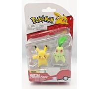 Pokemon Battaglia Figura 2 Confezione Chikorita & Pikachu 5.1cm Ufficiale Regalo