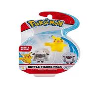 Pokémon Battle Figure 2-Pack Female Pikachu & Wooloo 5 cm , Newest Wave 2021 , Officially Licensed by Pokemon