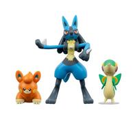 Pokémon Battle Figure 3 Pack - Caratteristiche 5,1 cm Snivy e Pawmi e 7,6 cm Lucario Battle Figure