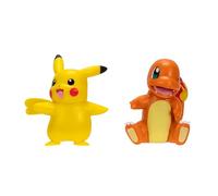 Pokémon Battle Figure First Partner 2 Pack - 2 pollici Charmander e Pikachu Battle Figure con dettagli autentici