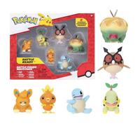 Pokémon Battle Figure Multipack 6PK: 2" Pawmi, Squirtle #2, Torchic, Turtwig, Hoothoot, Appltun W9