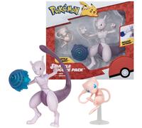 Pokemon Personaggi Set 2-Pack Mew & Mewtwo - Pokemon Giochi Nuovo 2023 - Figurine Pokemon Action Figure 5 & 10 cm - Ufficiale Pokemon Giocattoli