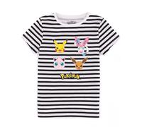 Pokemon Bianco Striped T-shirt a maniche corte Ragazze