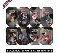 Pokemon BLACK BOLT WHITE FLARE MINI TIN Unova Fuoco Nero Luce Bianca Sealed Eng