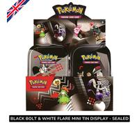 Pokemon BLACK BOLT WHITE FLARE UNOVA DISPLAY MINI TIN Box Luce Nera Fuoco Bianco