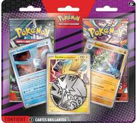 Pokémon : Blister migliorato di 2 booster (3 carte lucide, 1 pezzo e 2 booster Pokémon).