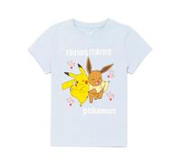 Pokemon Blu Pickache & Eeevee T-shirt a maniche corte Ragazze