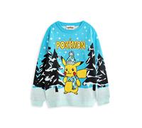 Pokemon Blu Pikachu Maglione di Natale Ragazzi