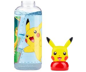 Pokémon Borraccia Plastica Bambini con 3D Pikachu Coperchio, 560 ml - Regalo Bambini