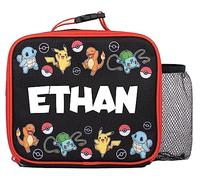 Pokémon Borsa portapranzo personalizzata per bambini - Borsa per il pranzo per bambini - Borsa termica per il pranzo Pikachu per bambini - Borsa per il pranzo, nero/rosso