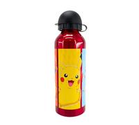 Pokemon Bottiglia Riutilizzabile, Borraccia Pikachu Bulbasaur Squirtle e Charmander Design in Alluminio Resistente, Borraccia per Ragazzi, Bottiglia da Viaggio, Capacità 500 ml (Nero)