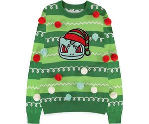 Pokemon: Bulbasaur Patched Christmas - Multicolor (Maglione Unisex Tg. XS) -