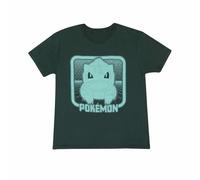 Pokemon - Bulbasaur Retro Arcade (Unisex Dark Green T-Shirt) 9-11 T-Shirt NUOVO