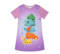 Pokémon Bulbasaur, Squirtle & Charmander Camicia da Notte da Bambina, Viola, 9-10 Anni