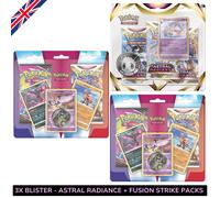 Pokemon Bundle 3X BLISTER FUSION STRIKE + ASTRAL RADIANCE BOOSTERS Sylveon Promo