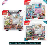 Pokemon BUNDLE 3X BLISTER OBSIDIAN FLAMES STELLAR CROWN TWILIGHT MASQUERADE Eng