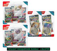 Pokemon BUNDLE TWILIGHT MASQUERADE 4 BLISTER Crepuscolo Mascherato Snorlax Promo